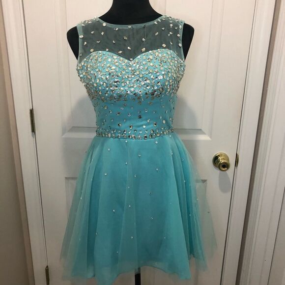 Baby Online Dress Dresses & Skirts - Baby Online Dress mini blue jeweled rhinestone prom homecoming dress